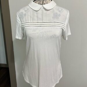White Collared Women's Top